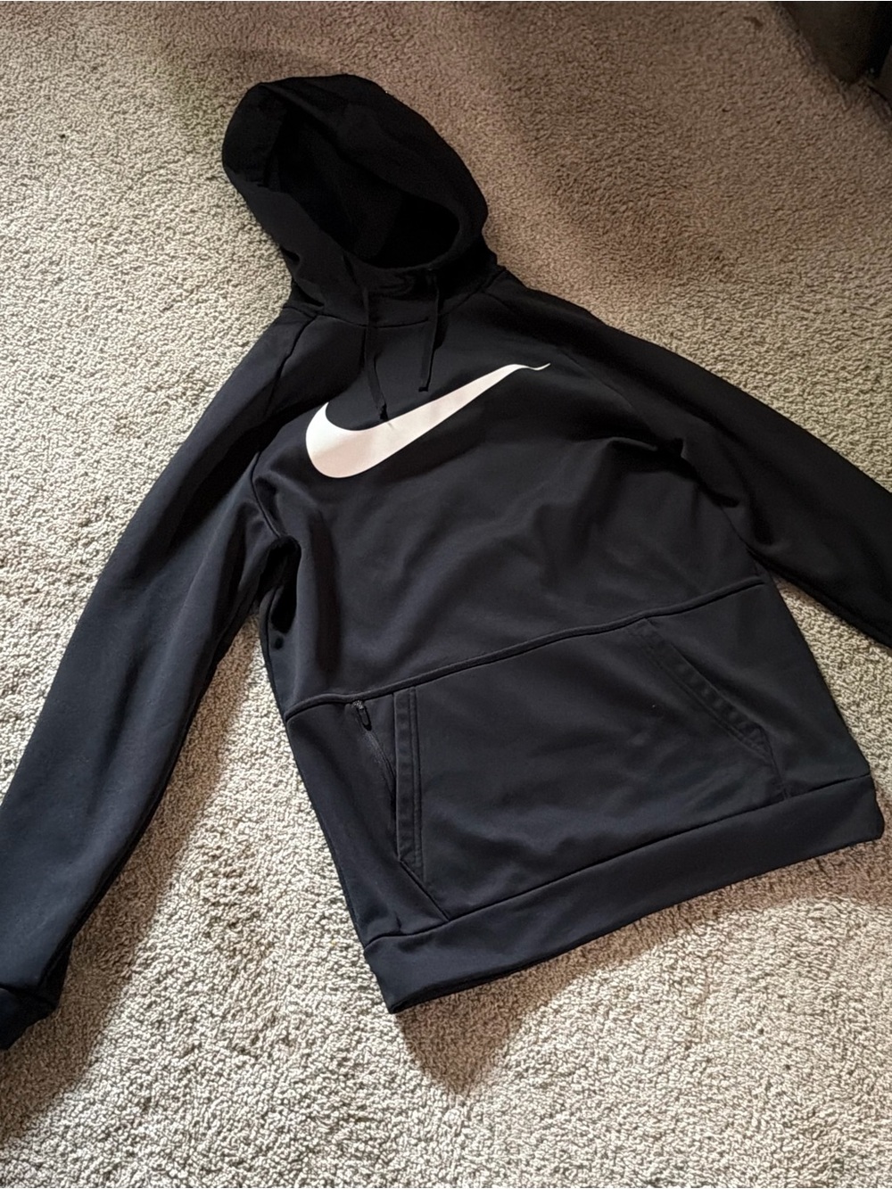 Nike Black Pullover Hoodie with White Swoosh